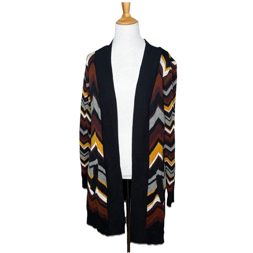MISSONI for Target Brown Black Zigzag Chevron Cardigan Sweater Size Medium Women